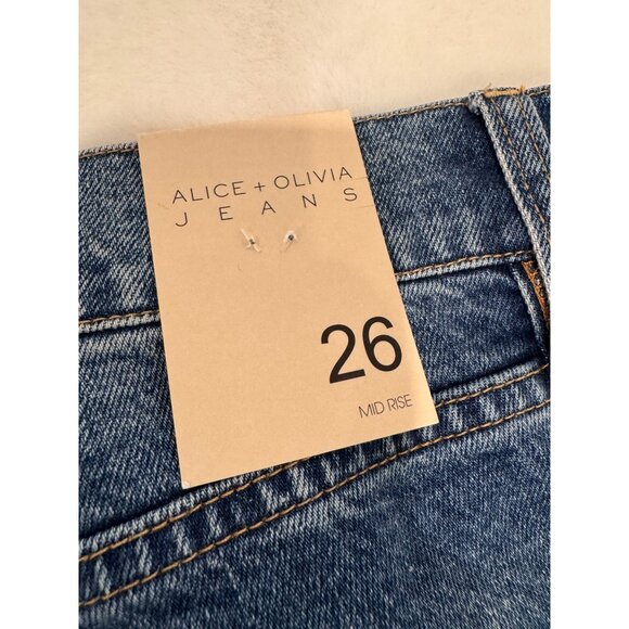 New Alice & Olivia Jeans Women's Size 26 TRISH MID RISE BAGGY JEAN brooklyn blue - Picture 9 of 15